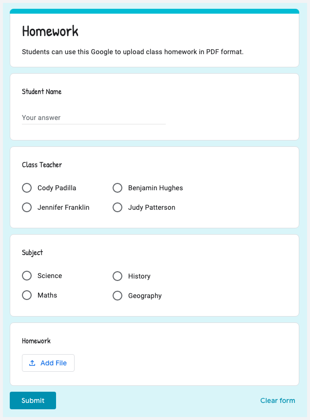 Google Forms File Uploads