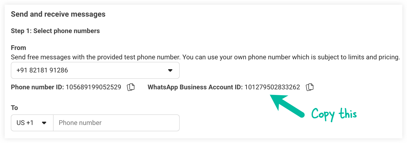 WhatsApp Business ID