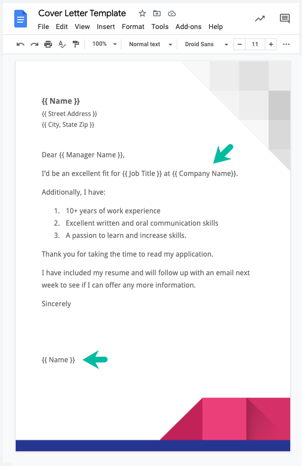 Merge Document Template