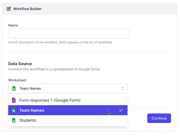 Google Sheets - Data Sources