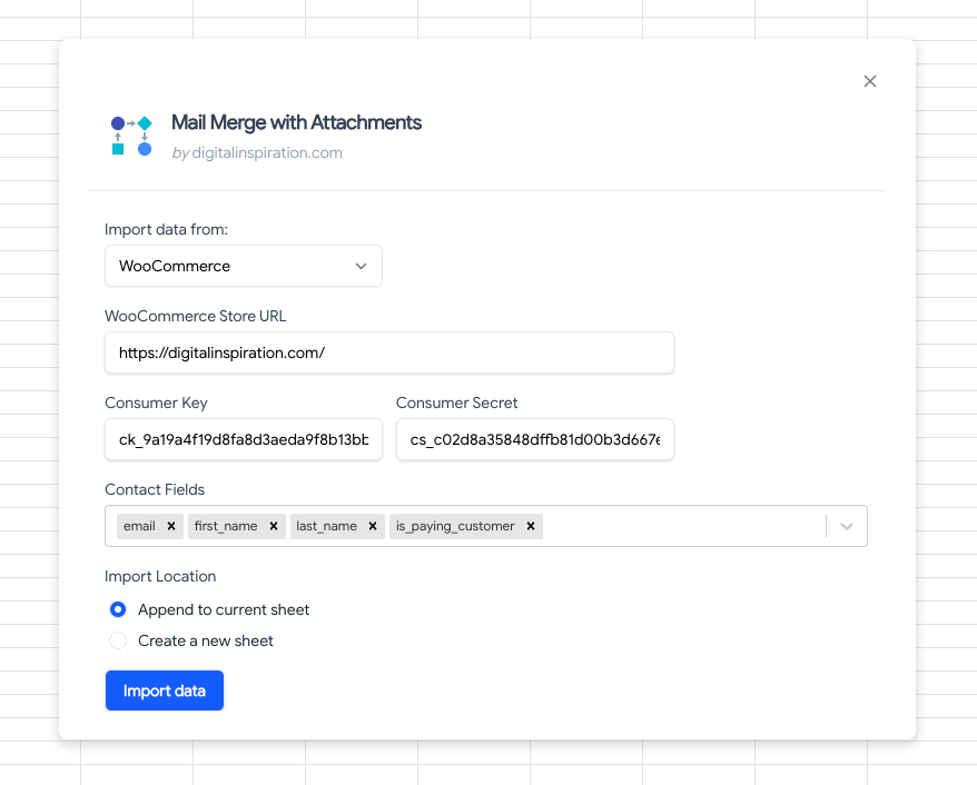 WooCommerce to Google Sheets