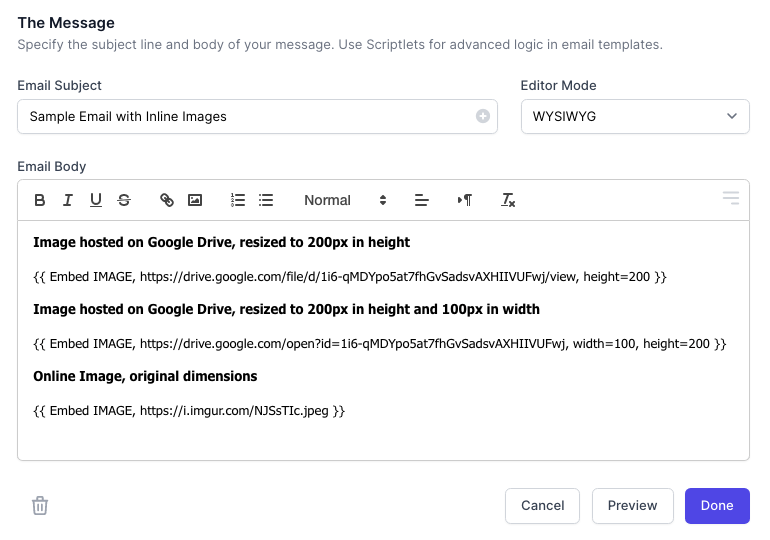 Embed Images in Emails