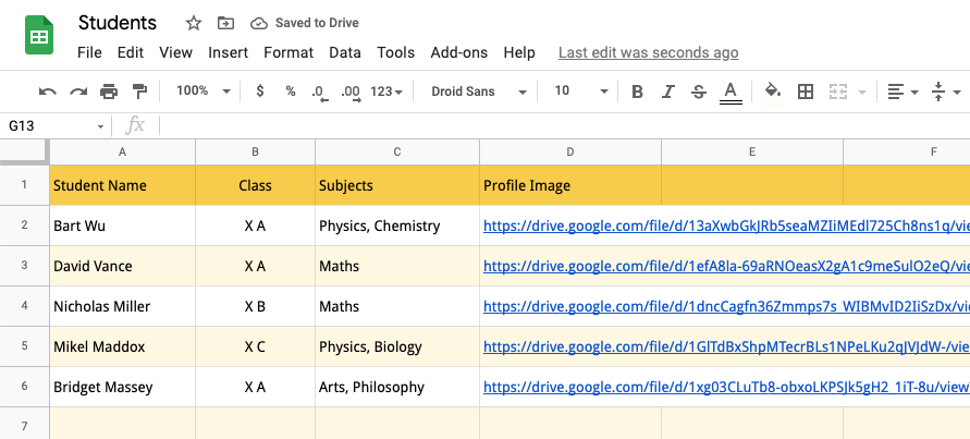 Google Sheet Records