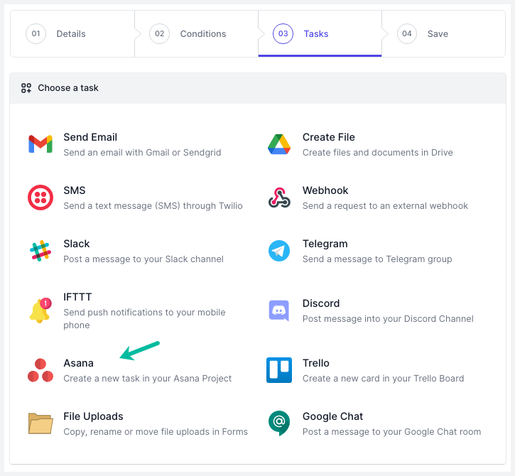 Google Forms to Asana