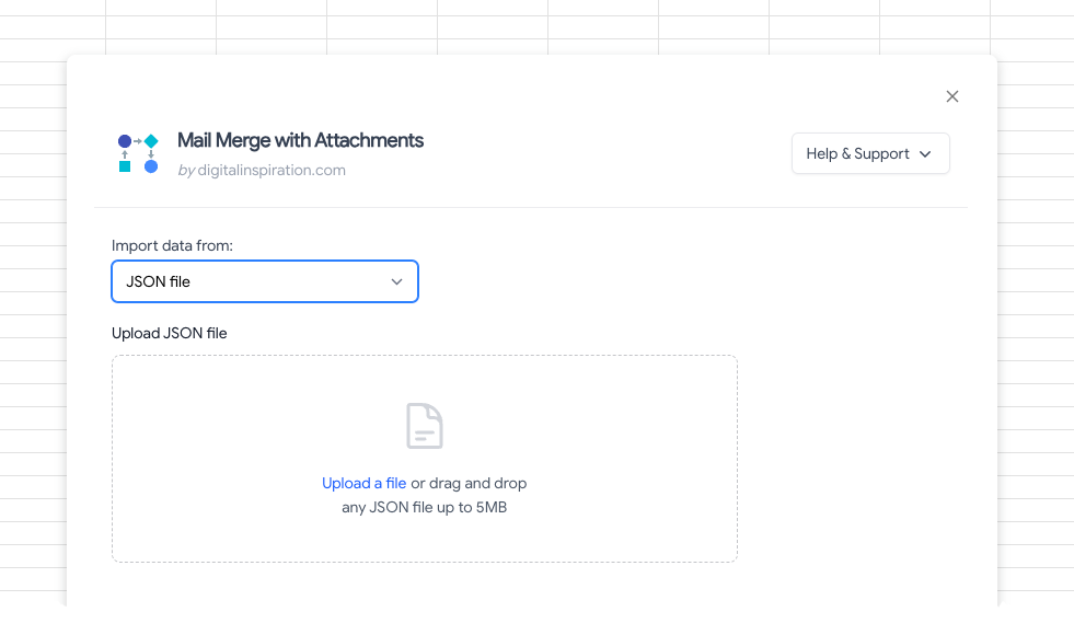 Upload JSON to Google Sheets