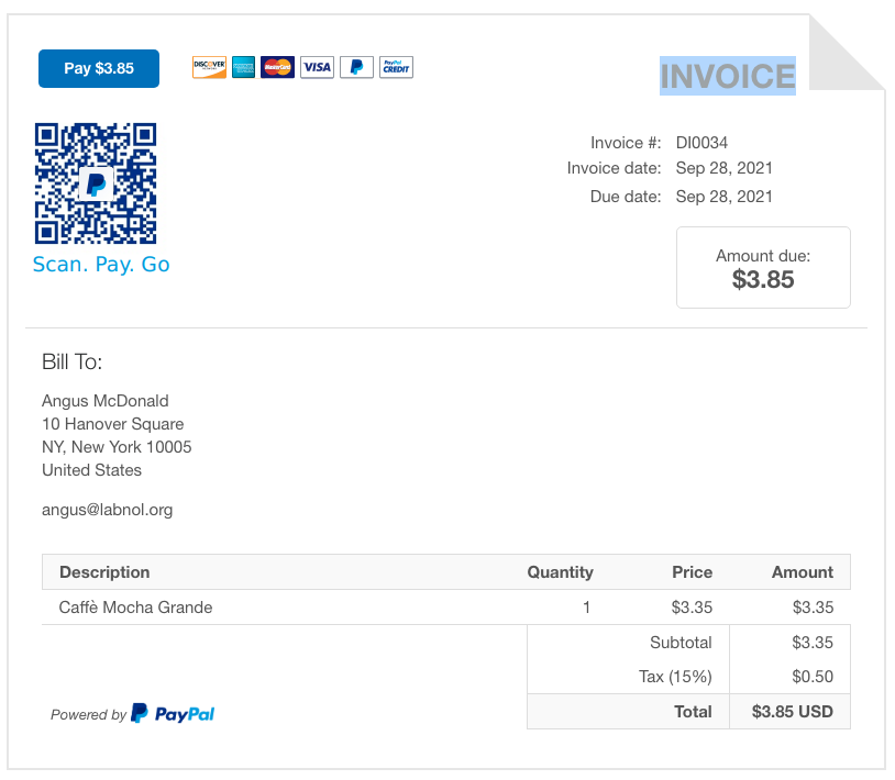 PayPal Invoice