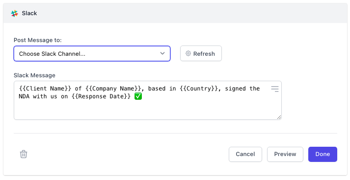 slack workflow form