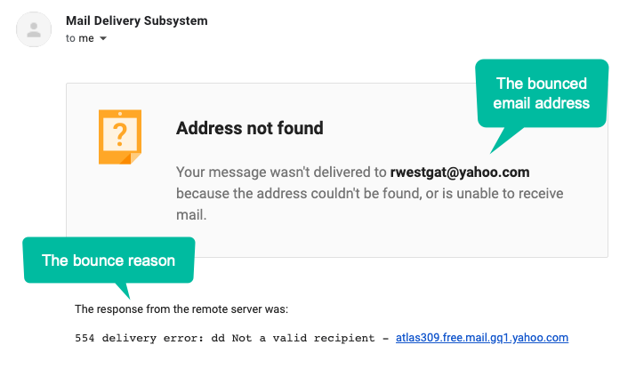 Bounced Email in Gmail