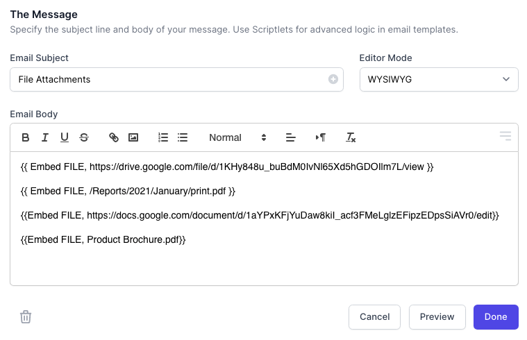 Attach Files in Email Messages