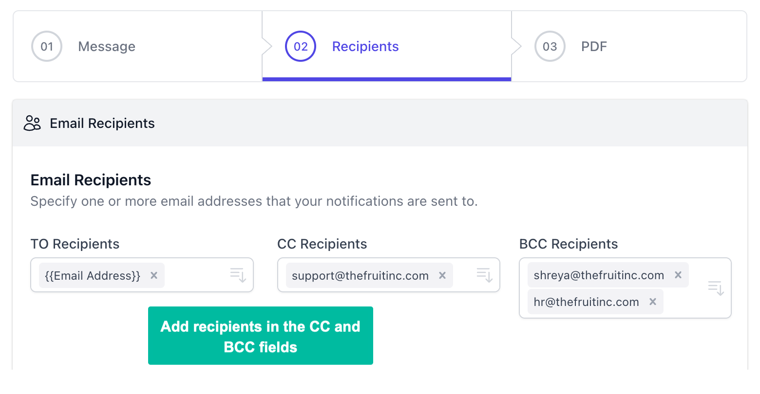 CC and BCC Emails