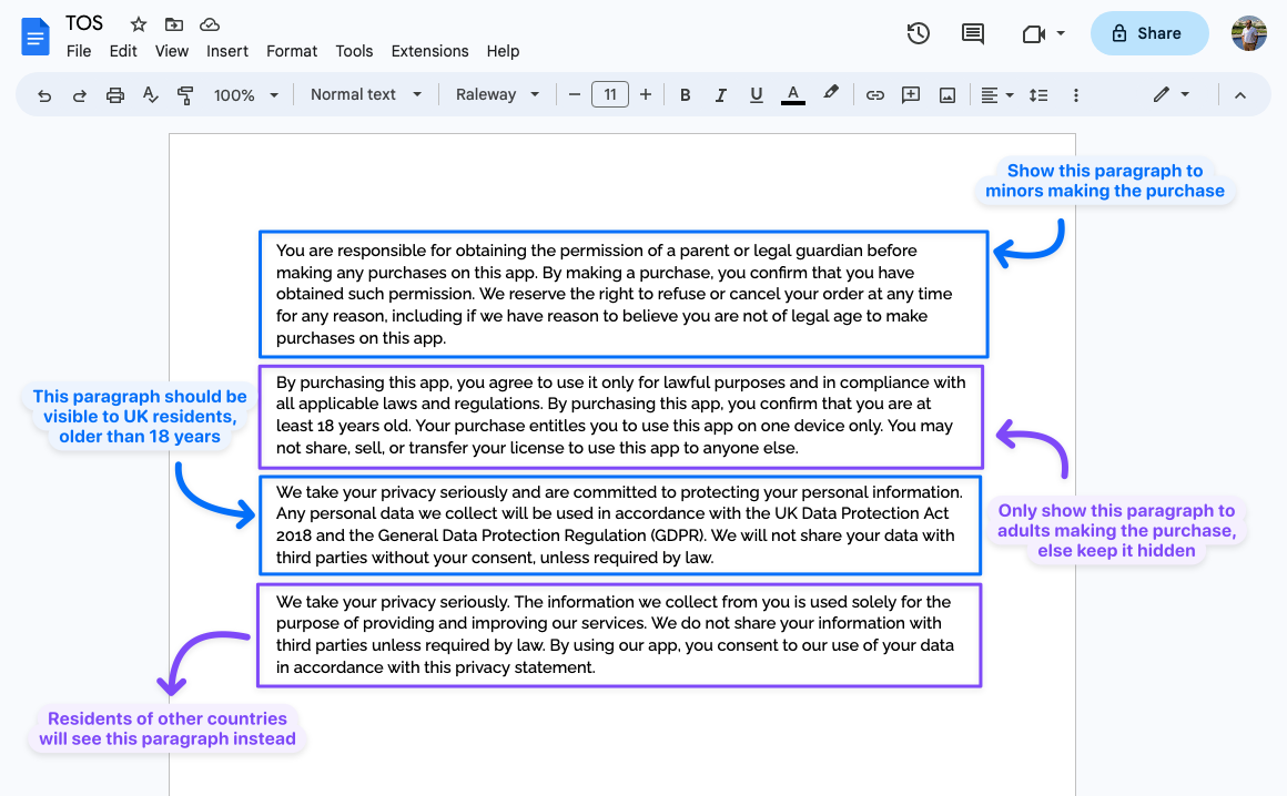 Conditional Content in Google Docs
