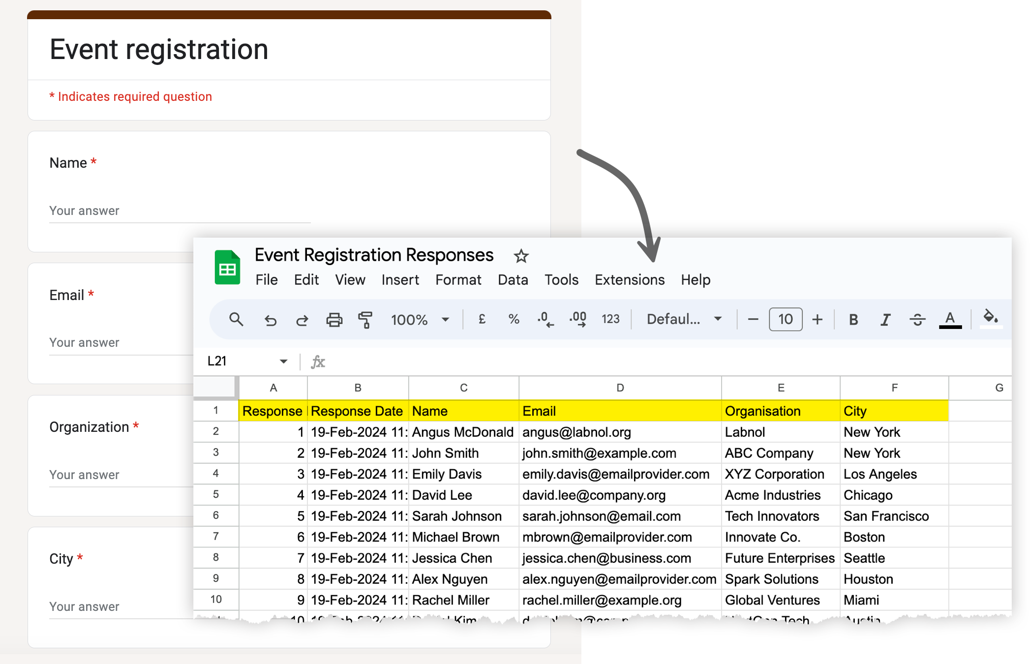 Copy Responses to Google Sheets