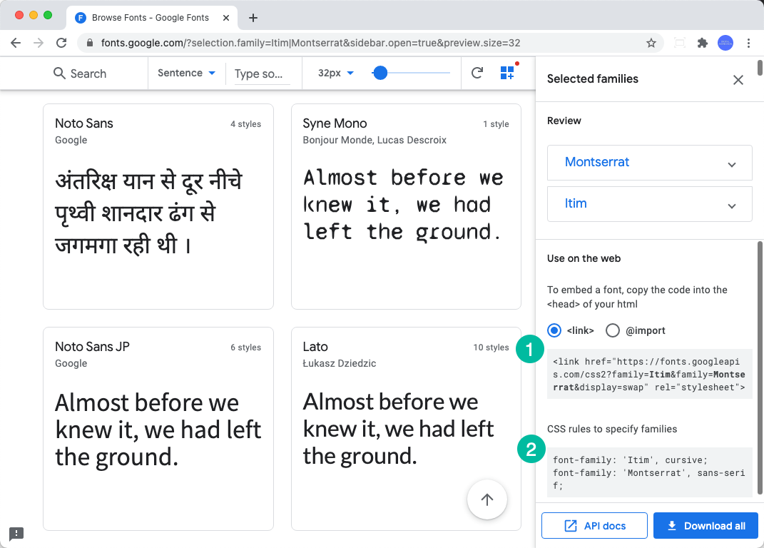 how to use google fonts