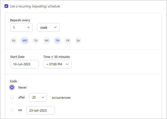 Exclude Dates from Email Scheduler