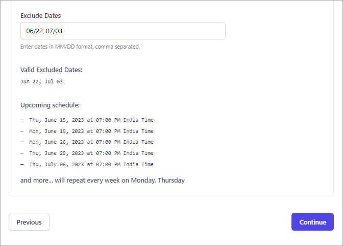 Ignore Dates in Scheduler