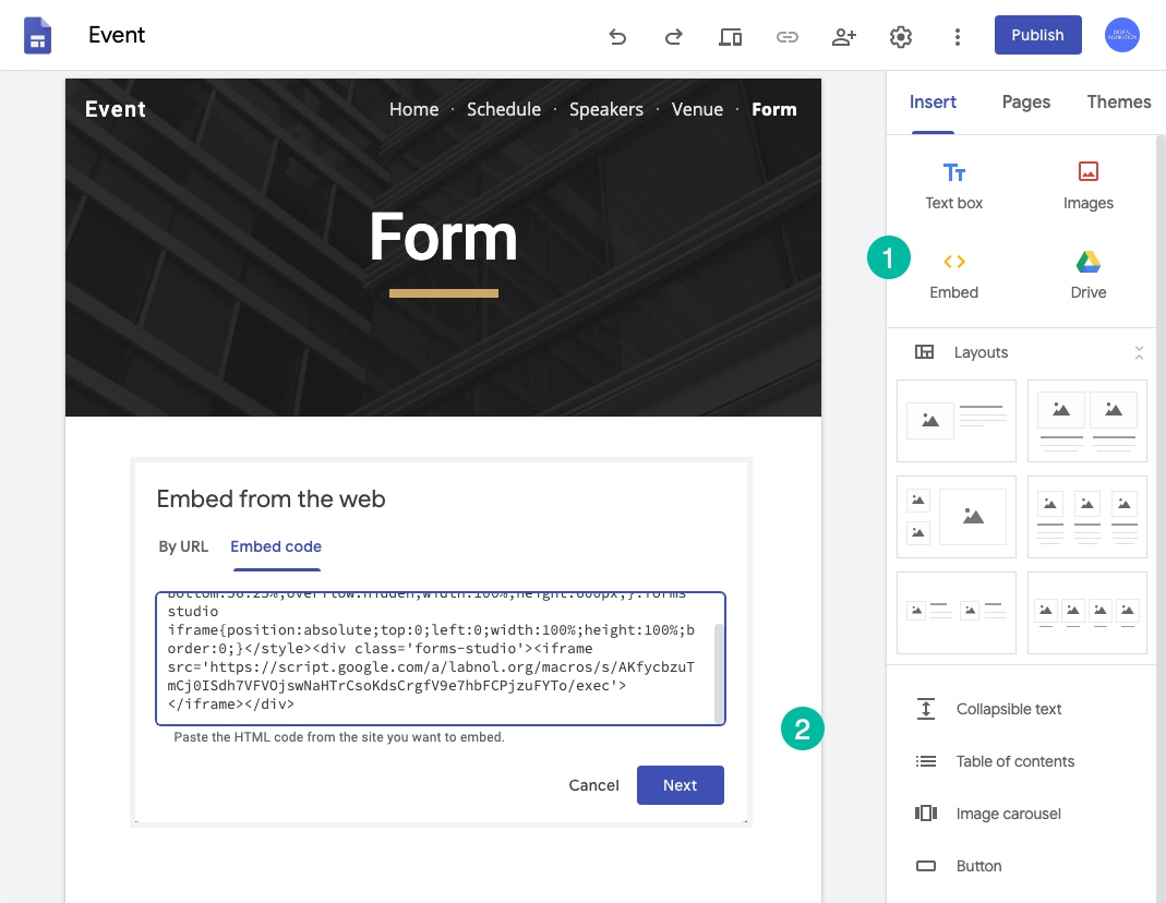 How to Embed a Form on another Website - Digital Inspiration