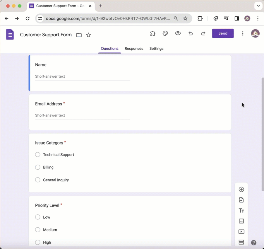 Launch Add-on in Google Forms