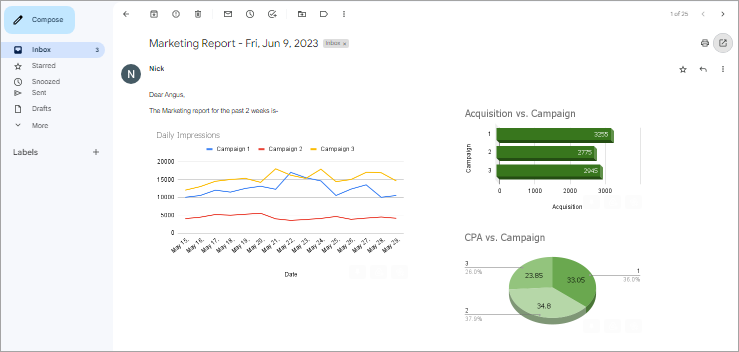 Google Sheet Charts in Email Message