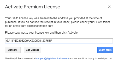 Activate Premium License
