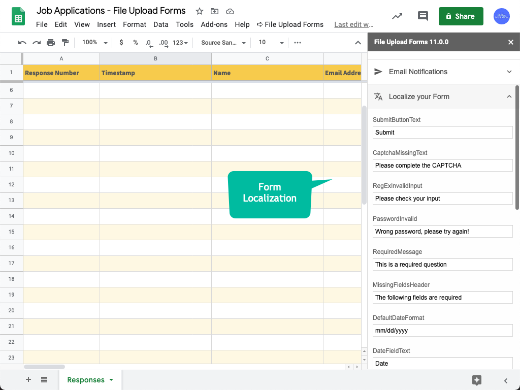 Form Localization