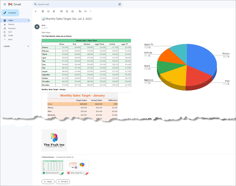 Preview Email from Google Sheets