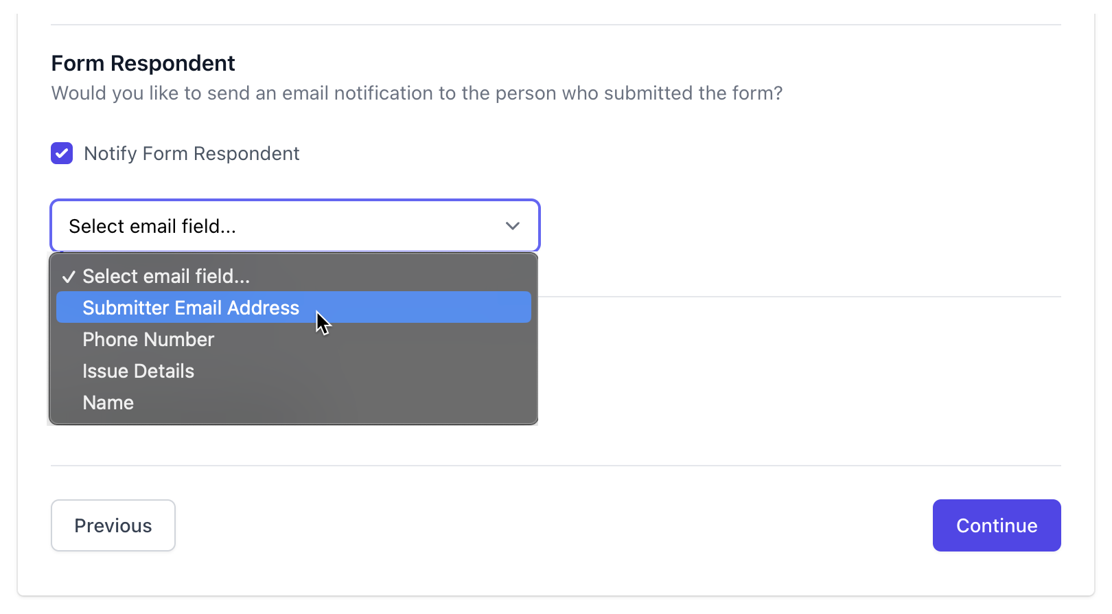 Notify Form Submitter