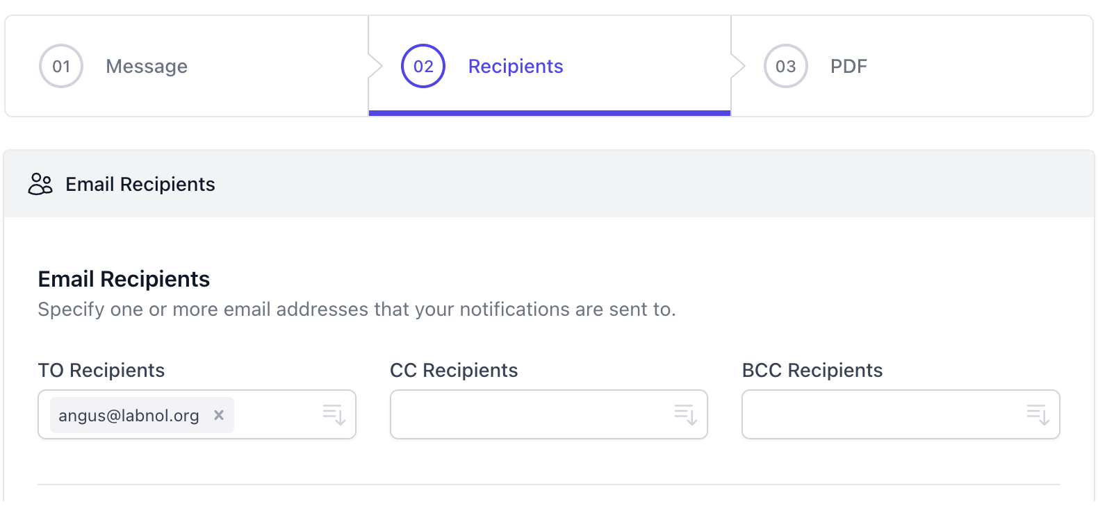 Self Email Notifications