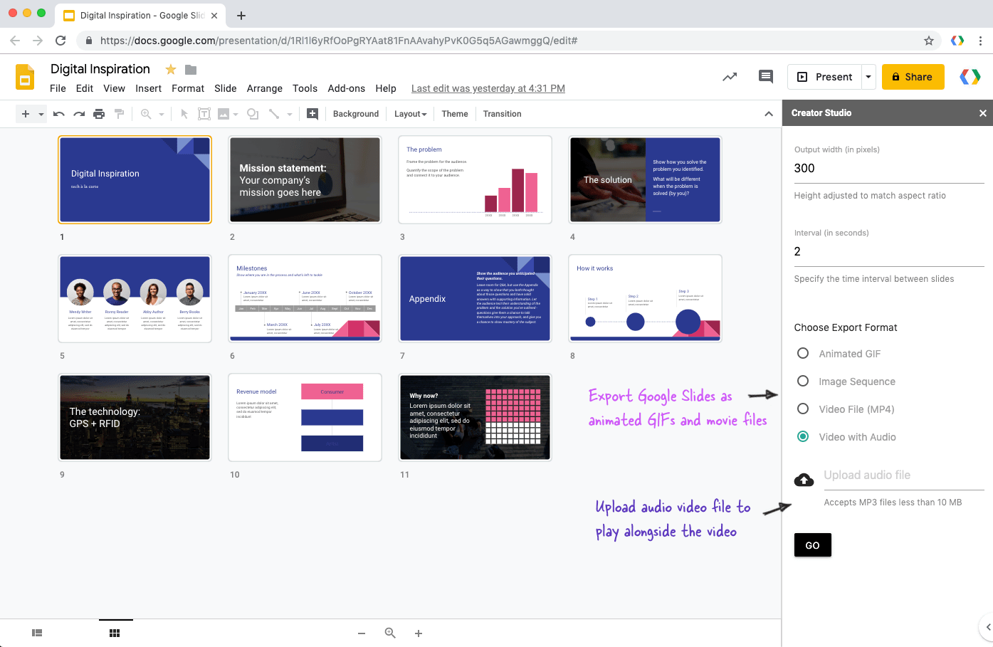 Как сделать презентацию в google slides