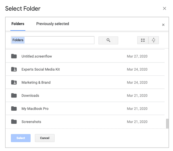 Download emails in any Google Drive Folder